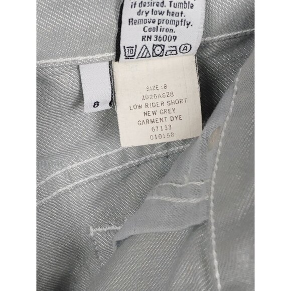 NWT VTG Calvin Klein Low Rider Sz 8 Shorts New Gray Metal Denim Mid Rise - Picture 8 of 9